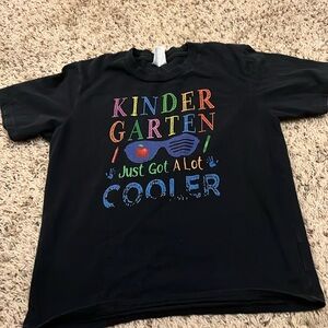 3/$10 Black Cotton Shirt Kindergarten Graphic Design Size Small